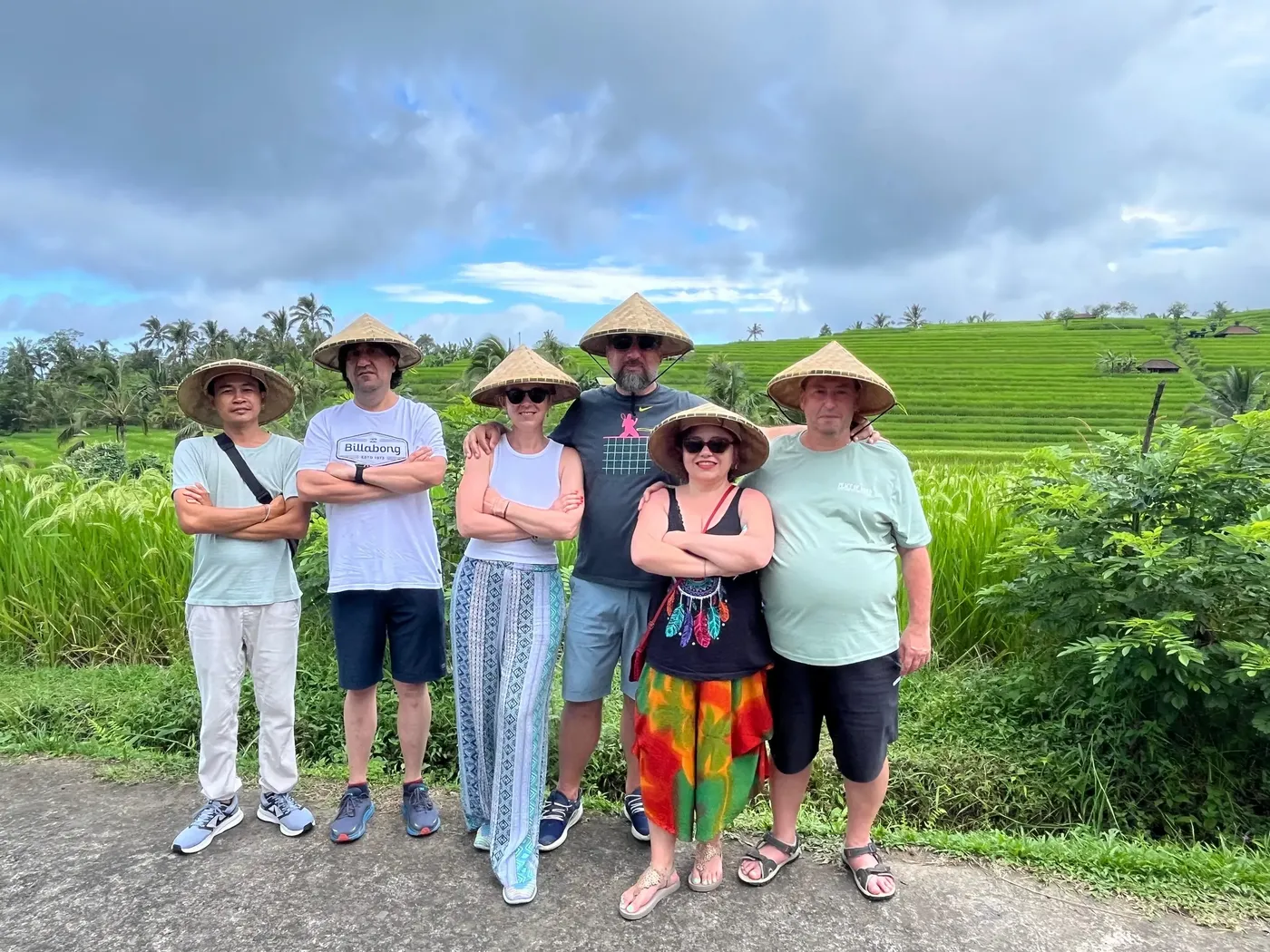 Eka with guests at Bali rice terraces